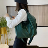 Large Leather Tote with Zipper Closure