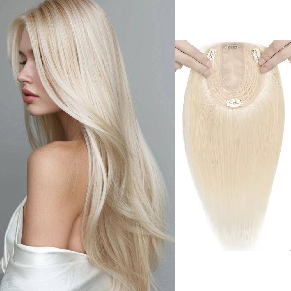 Silk-Top Human Hair Topper | Seamless Blend - Thin Hair Solution