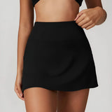 High-waist athletic skort with built-in shorts
