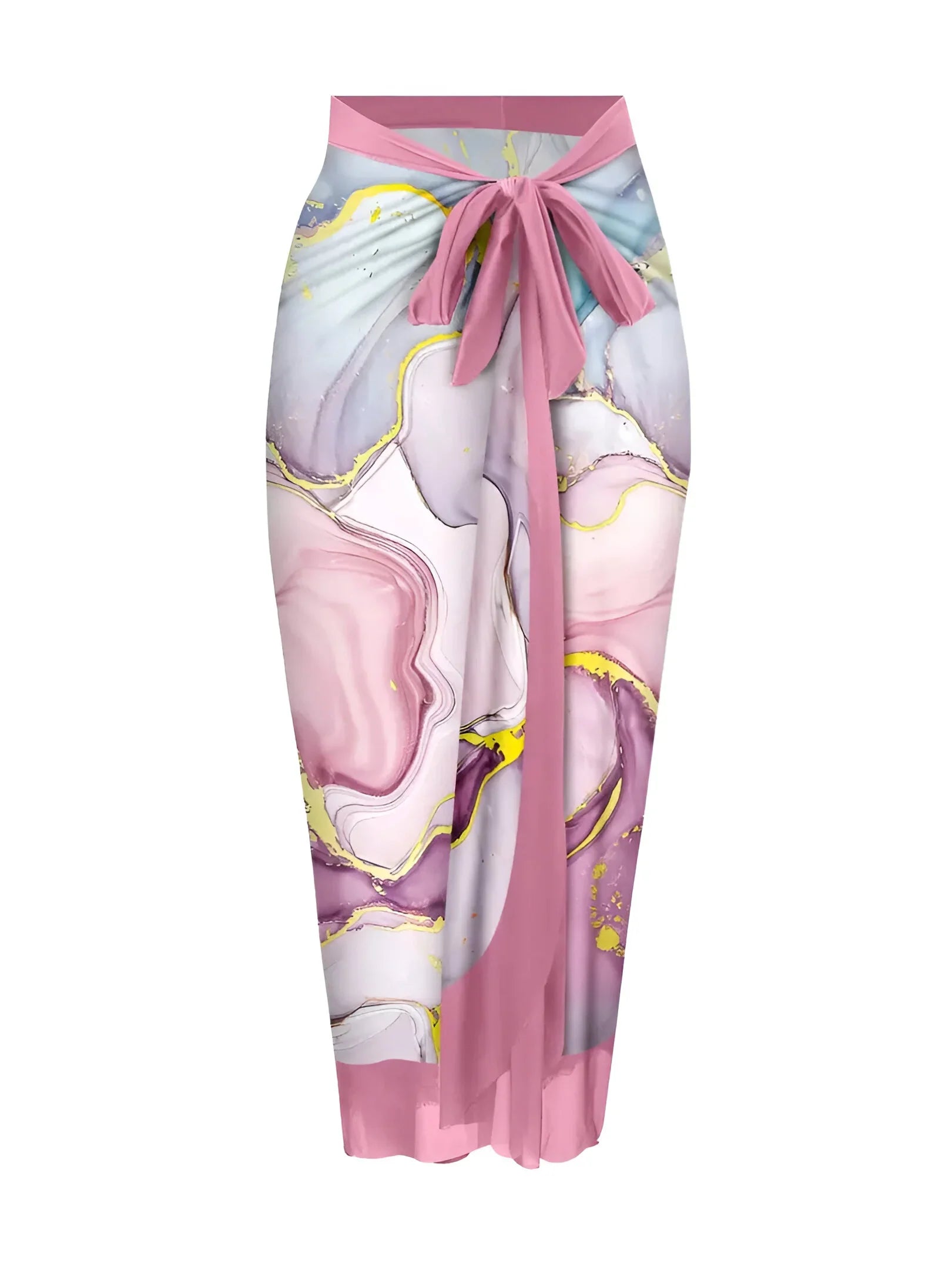 Tropical Print Two-Piece Swimsuit & Sarong Set