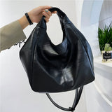 Large Leather Tote with Zipper Closure