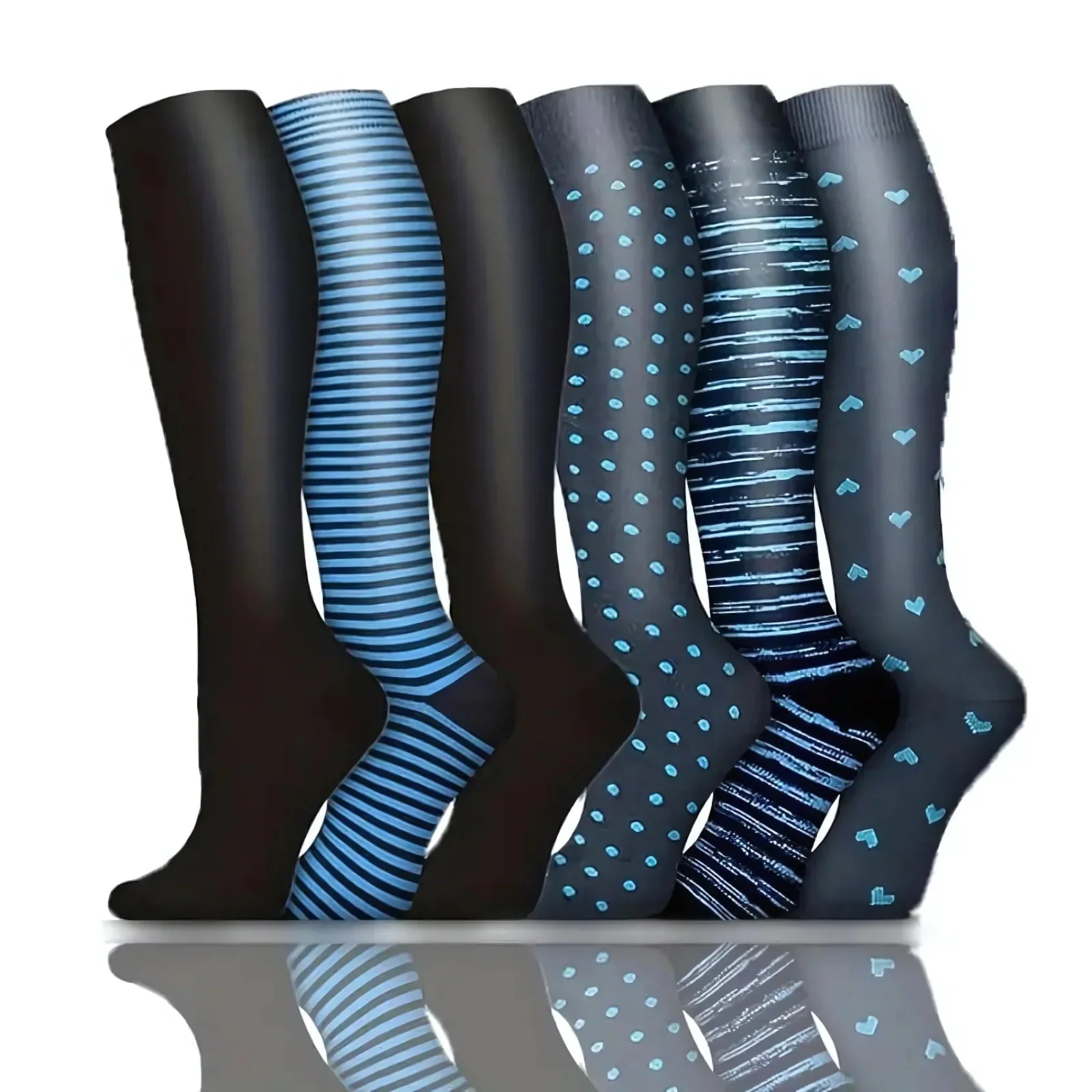 6-Pair Compression Socks for Daily Comfort