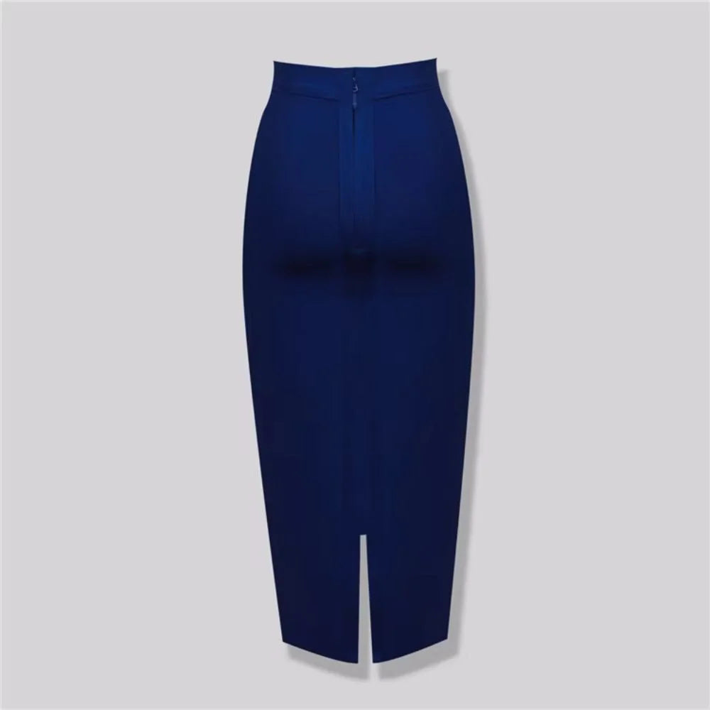 Elegant high-waist bodycon midi skirt