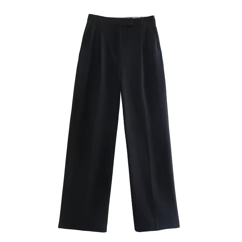 Women's high-waisted vintage zipper pants