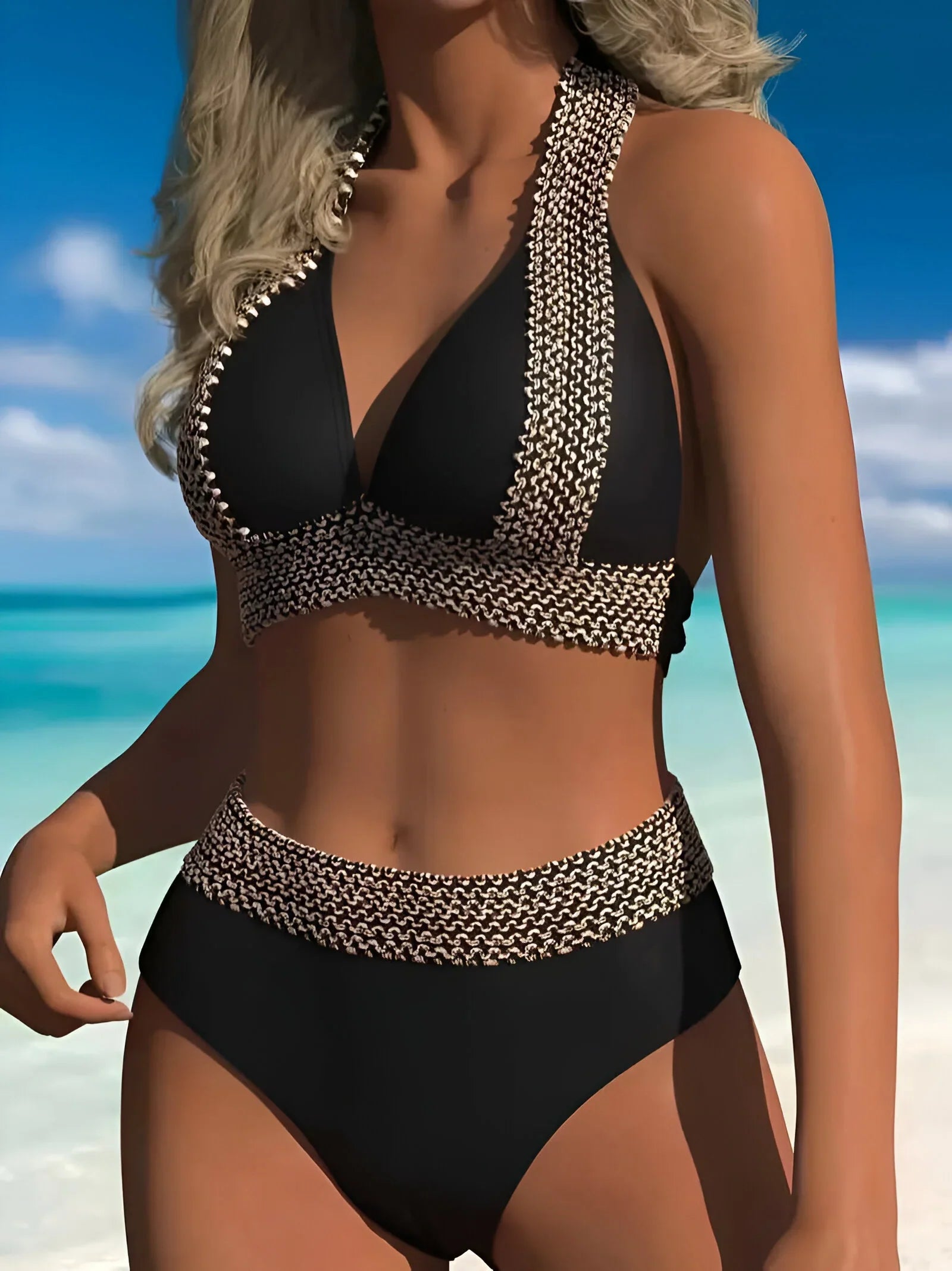 Women’s High-Waisted Bikini Swimsuit Two Piece Set
