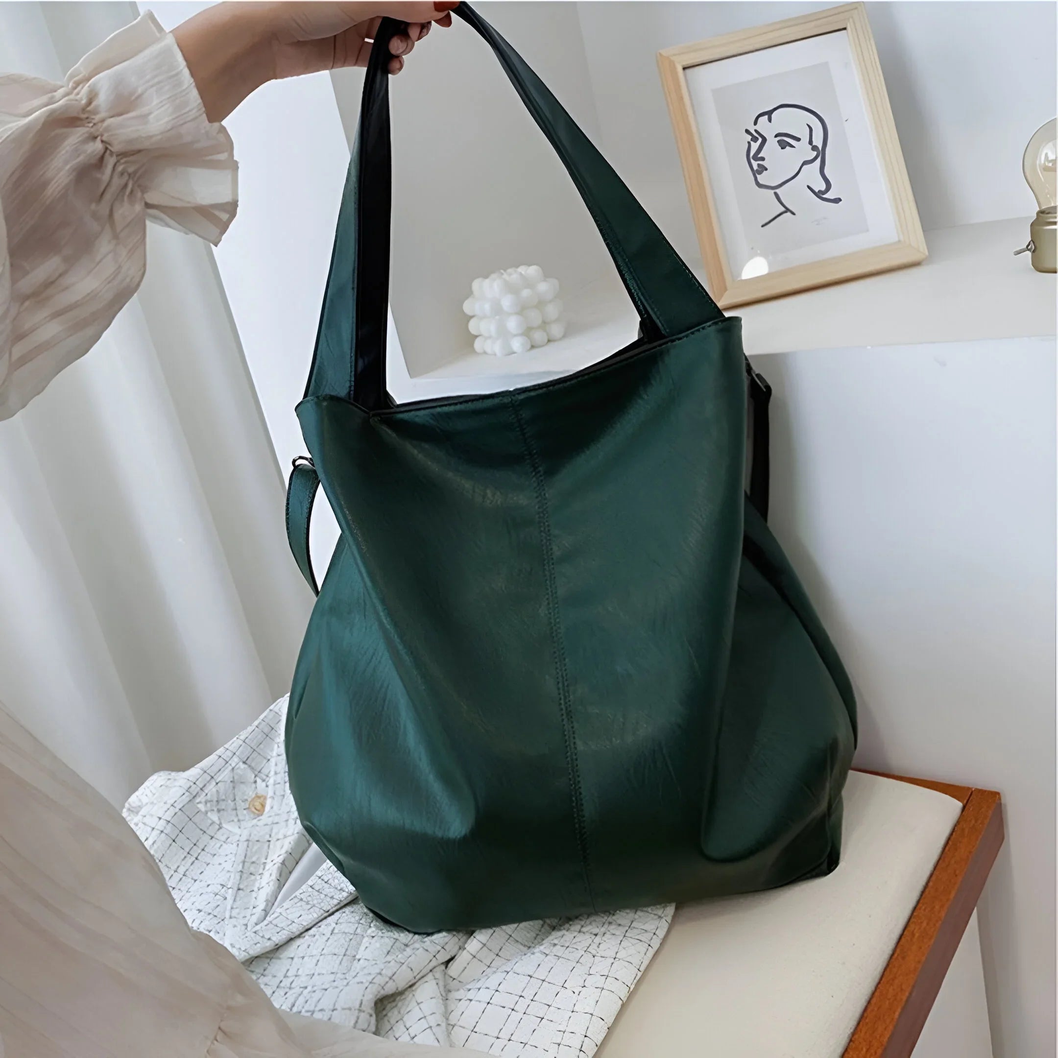 Vintage-Inspired Leather Tote Bag