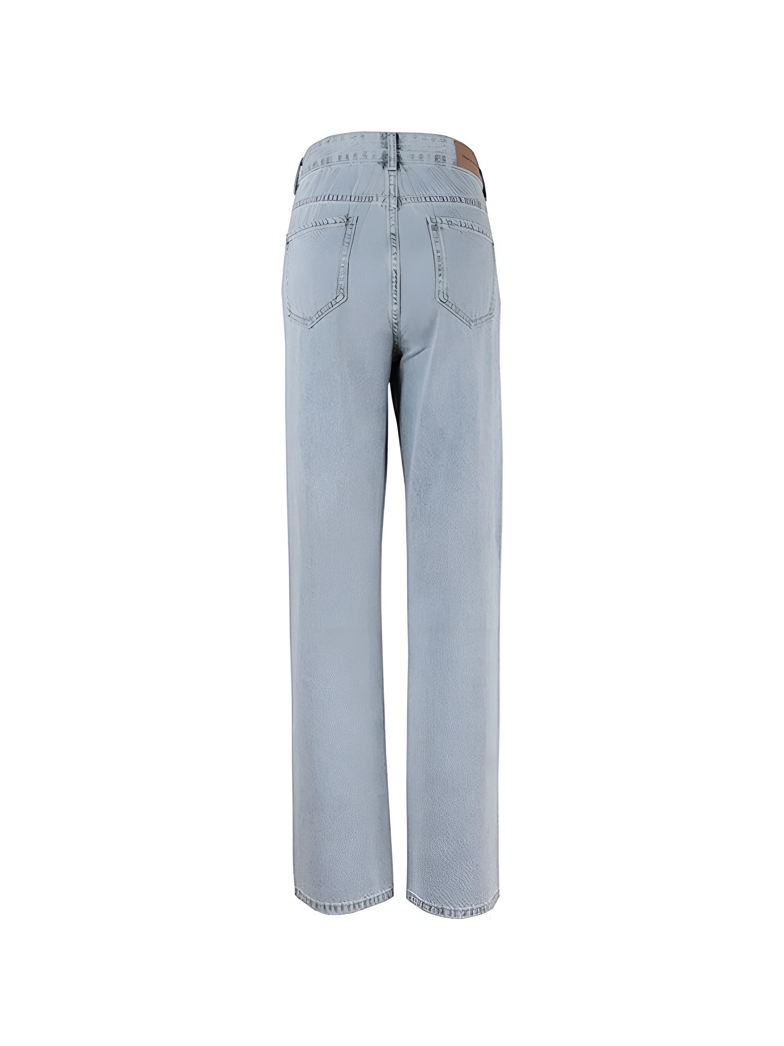 Ripped straight-leg jeans with a relaxed fit