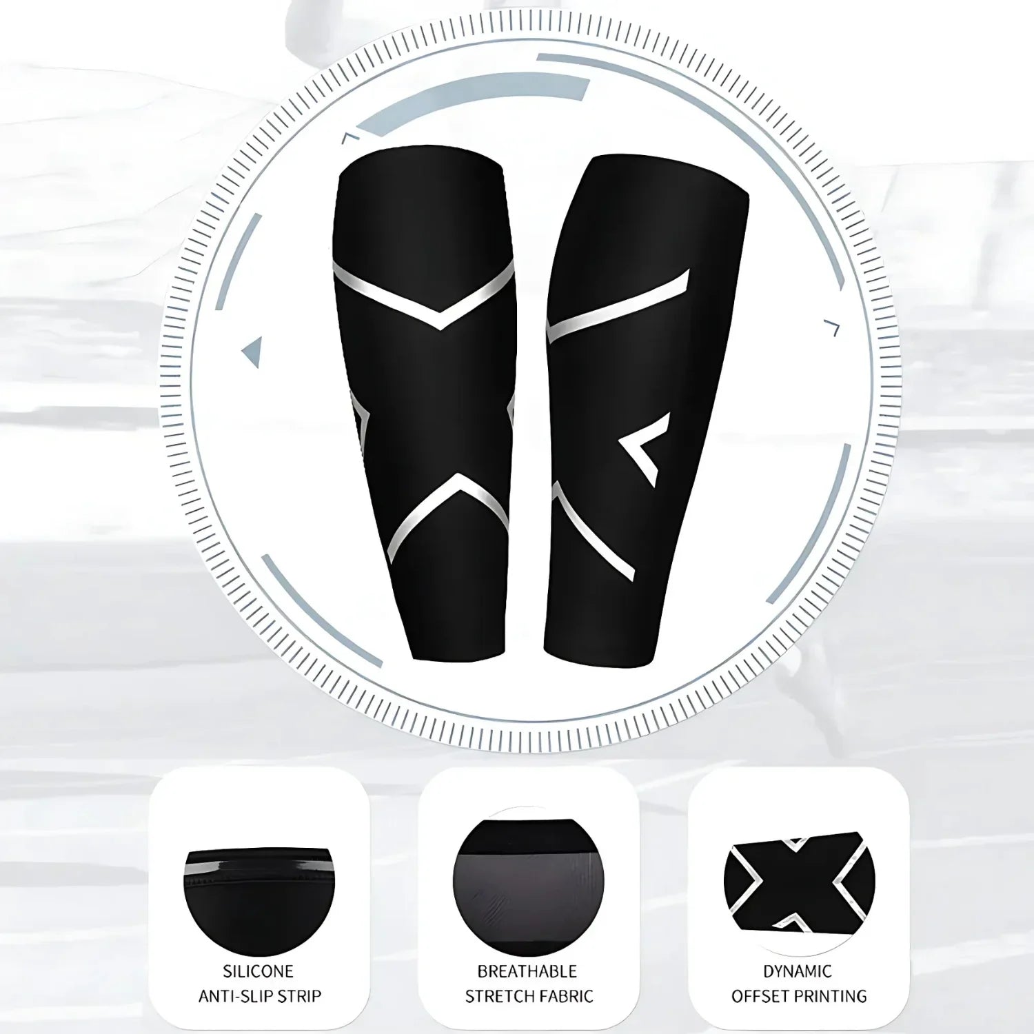 Breathable Leg Compression Sleeves for Calf Support & Recovery