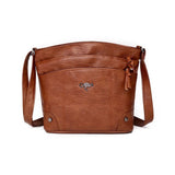 Multifunctional leather crossbody bag with large capacity