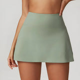 High-waist athletic skort with built-in shorts
