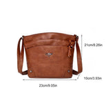 Multifunctional leather crossbody bag with large capacity