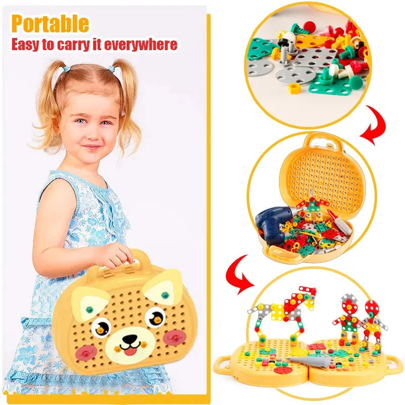 【LAST DAY SALE】DrillCraft™ - Children Electric Drill Puzzle Toolbox