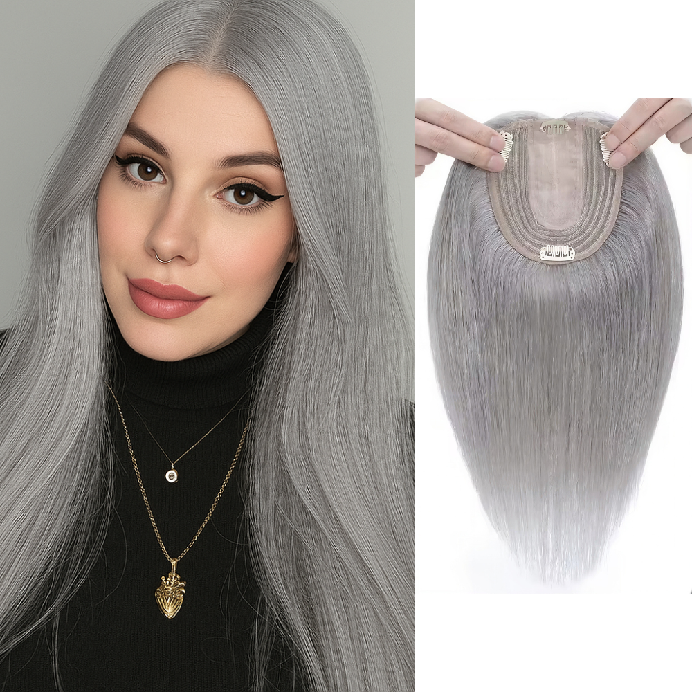 Silk-Top Human Hair Topper | Seamless Blend - Thin Hair Solution