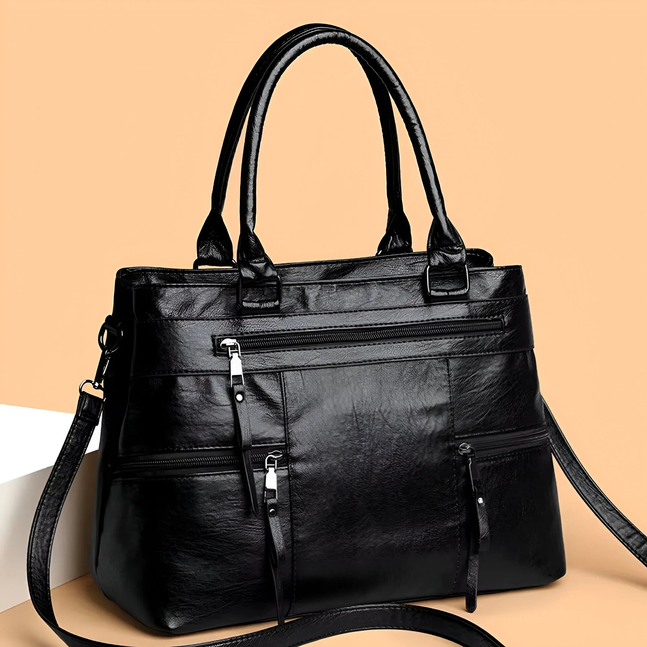 Large Capacity Retro Leather Boston Bag