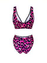 Leopard Print Swimsuit Two-Piece Set