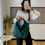 Large Leather Tote with Zipper Closure