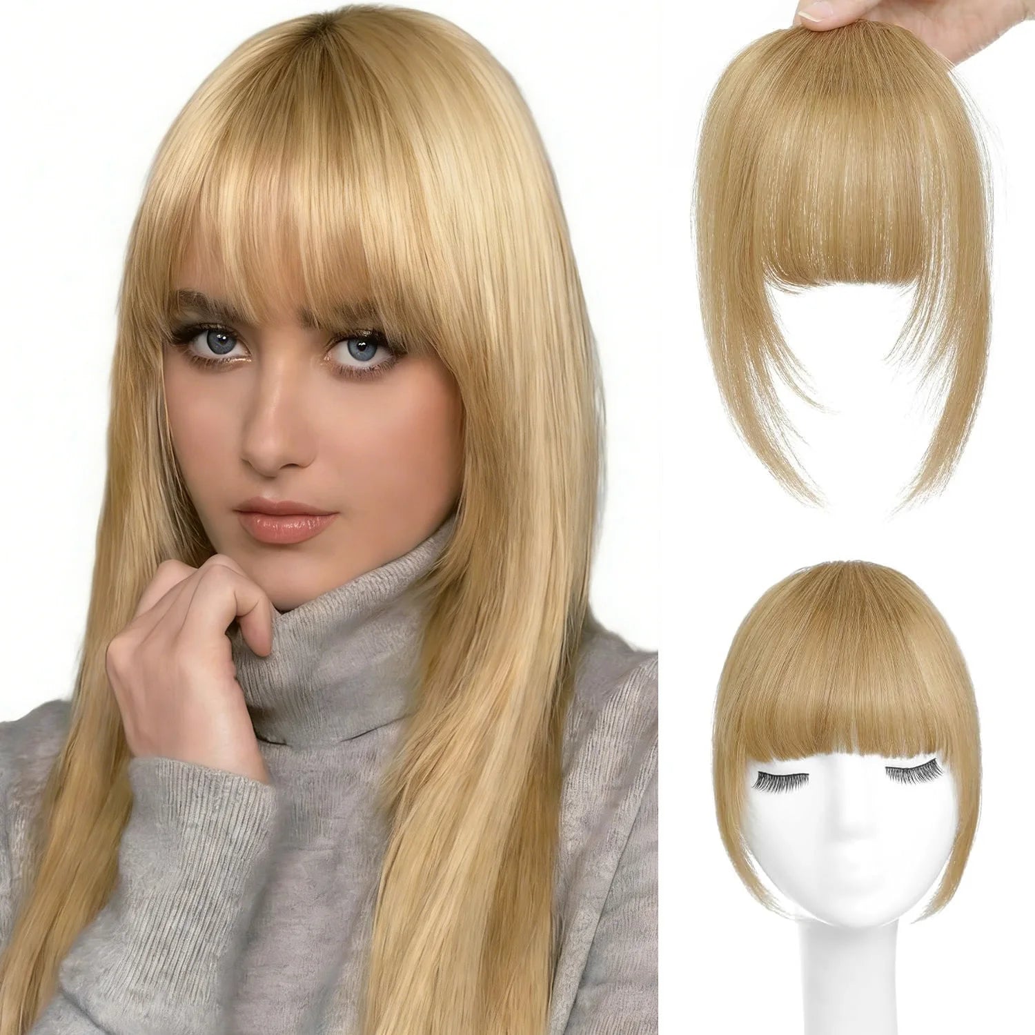Human Hair French Clip-in Bangs | Large & Thick