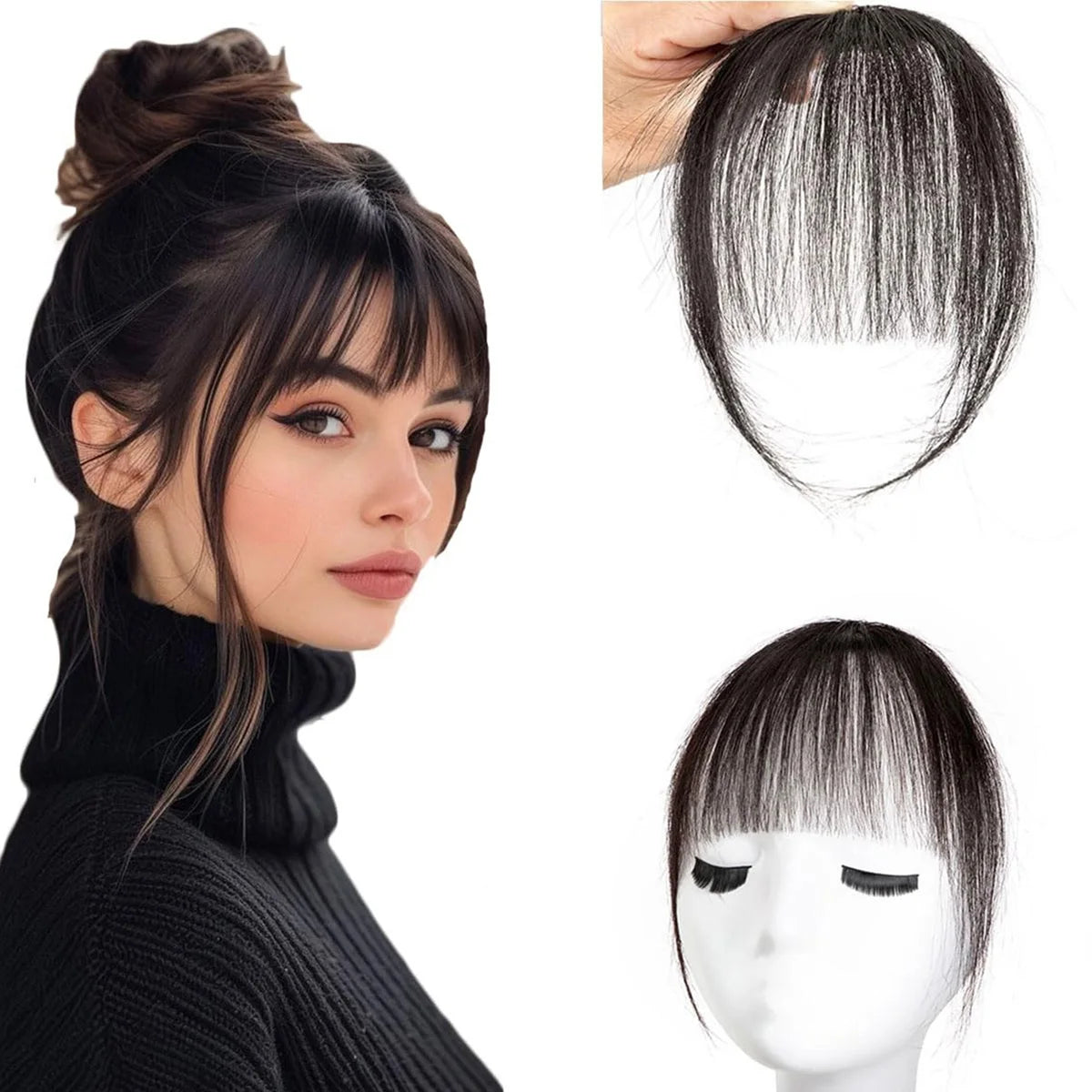 Human Hair Wispy Clip-in Bangs | Light & breathable