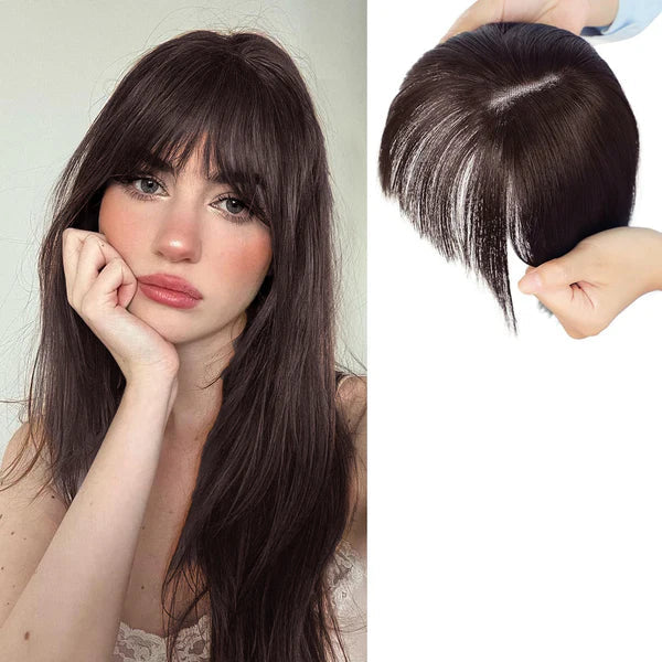 Invisible Hair Topper With Bangs | Add Instant Volume