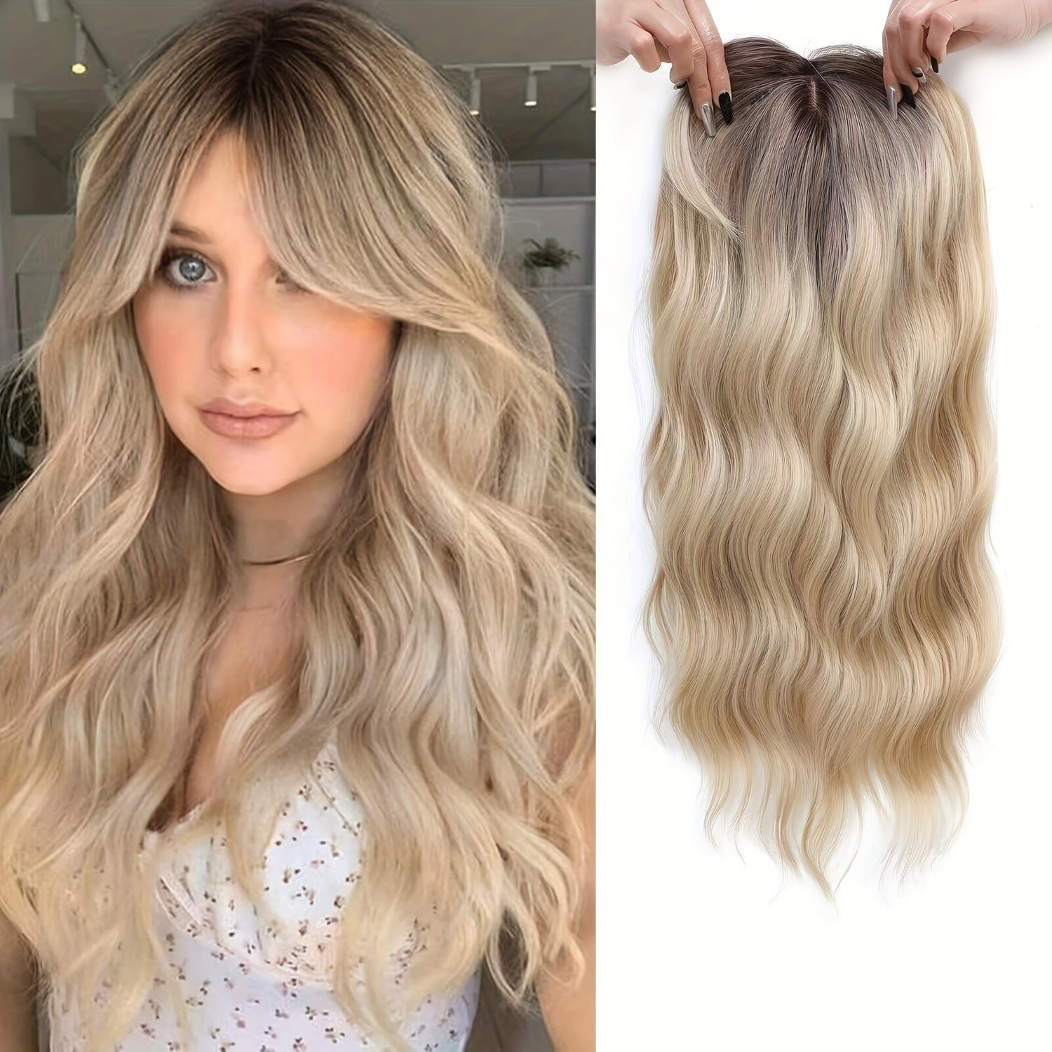 Natural Wavy Hair Topper | Seamless & Natural look