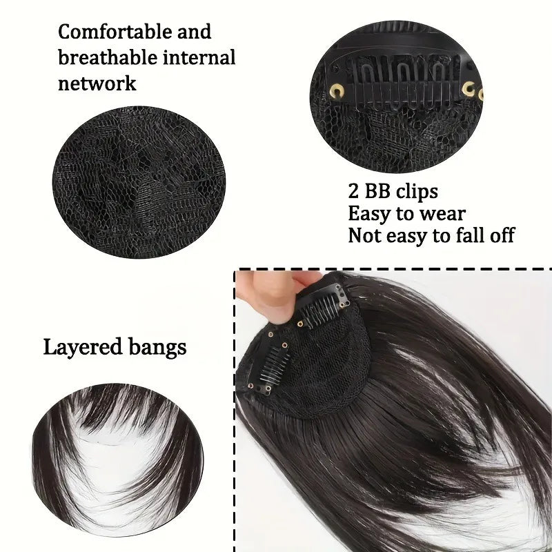 Synthetic Hair Clip-In Bangs | Natural Bangs for Women