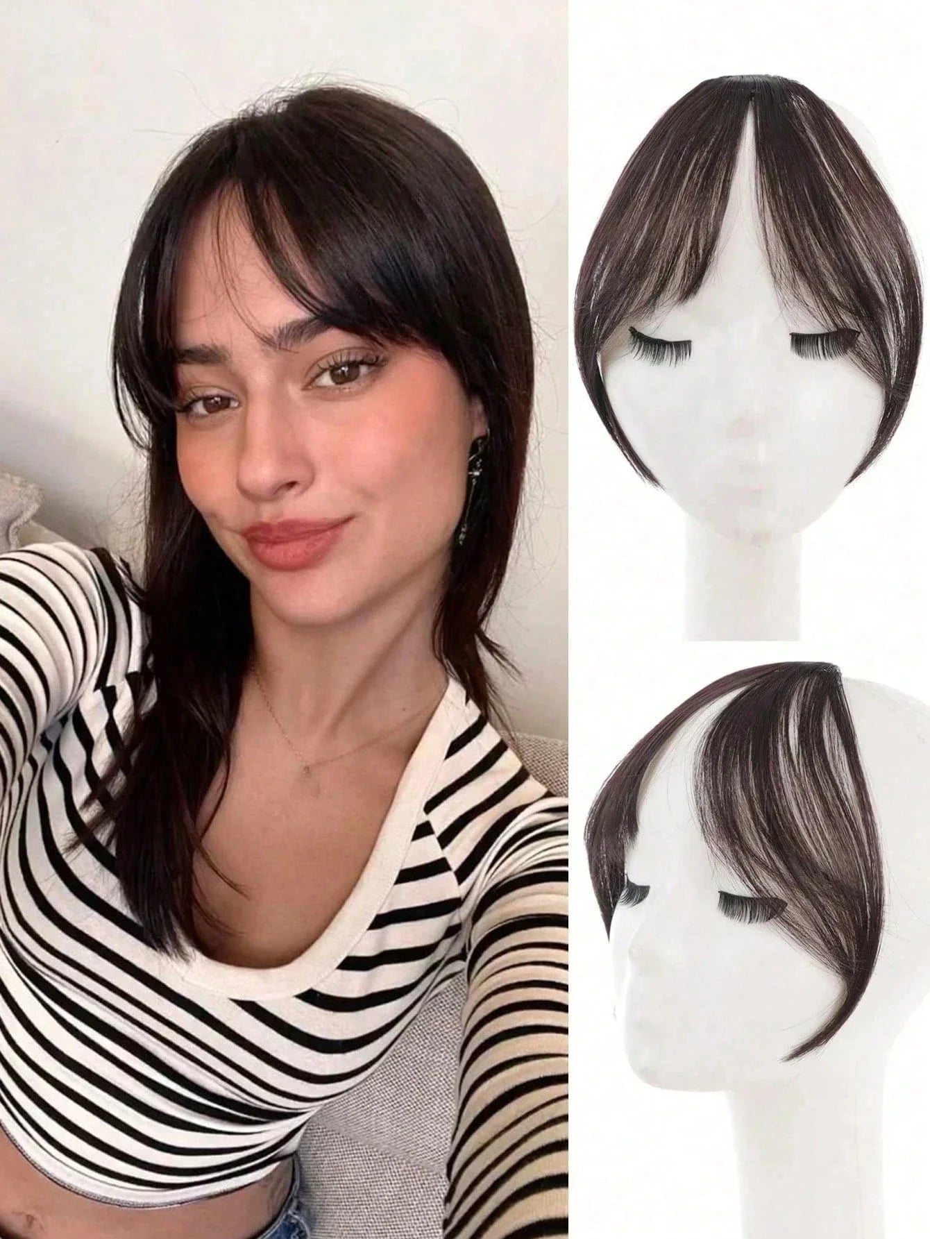 French Middle-Part Clip-In Bangs | Natural & Seamless
