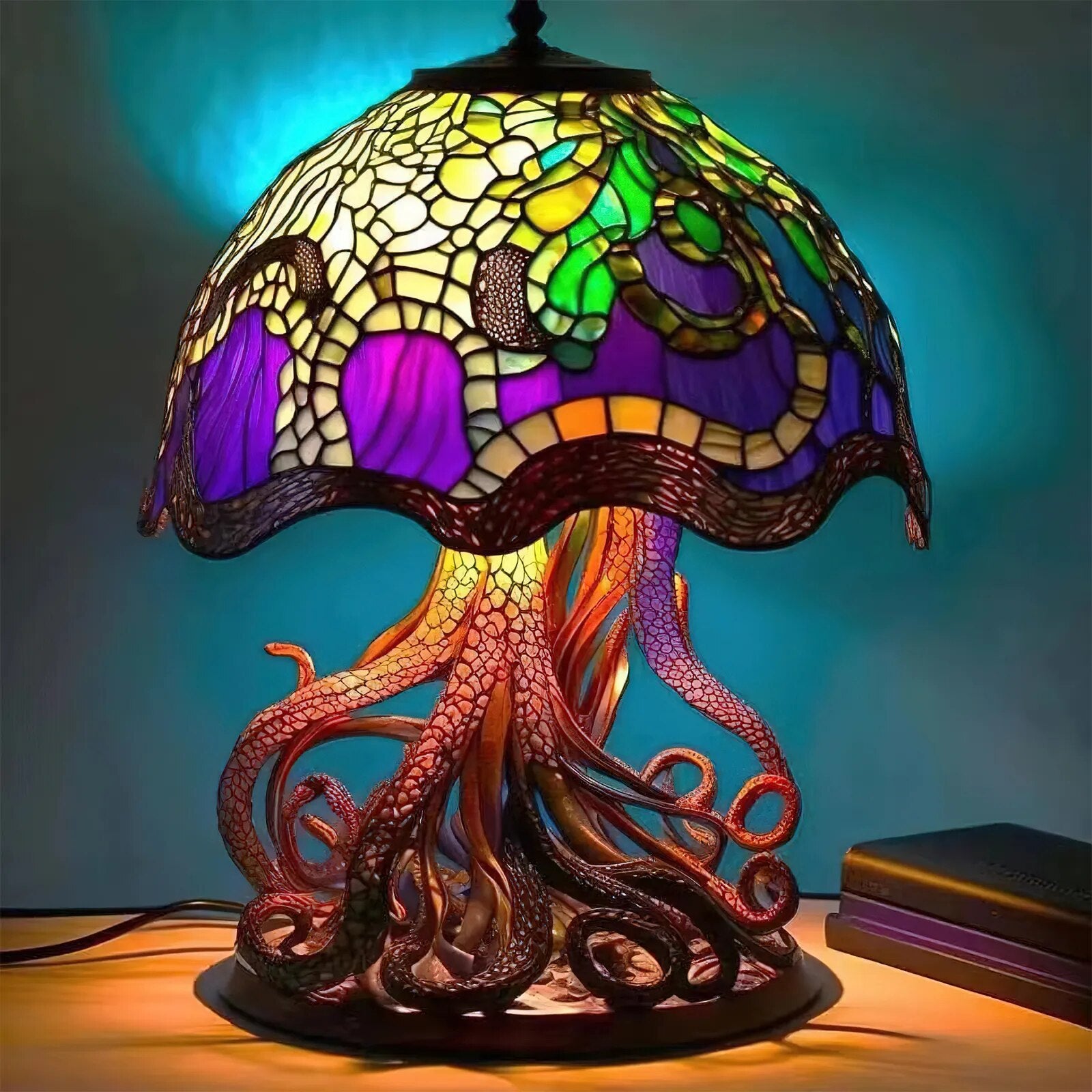 【LAST DAY SALE】Stained Glass Plant Series Table Lamp