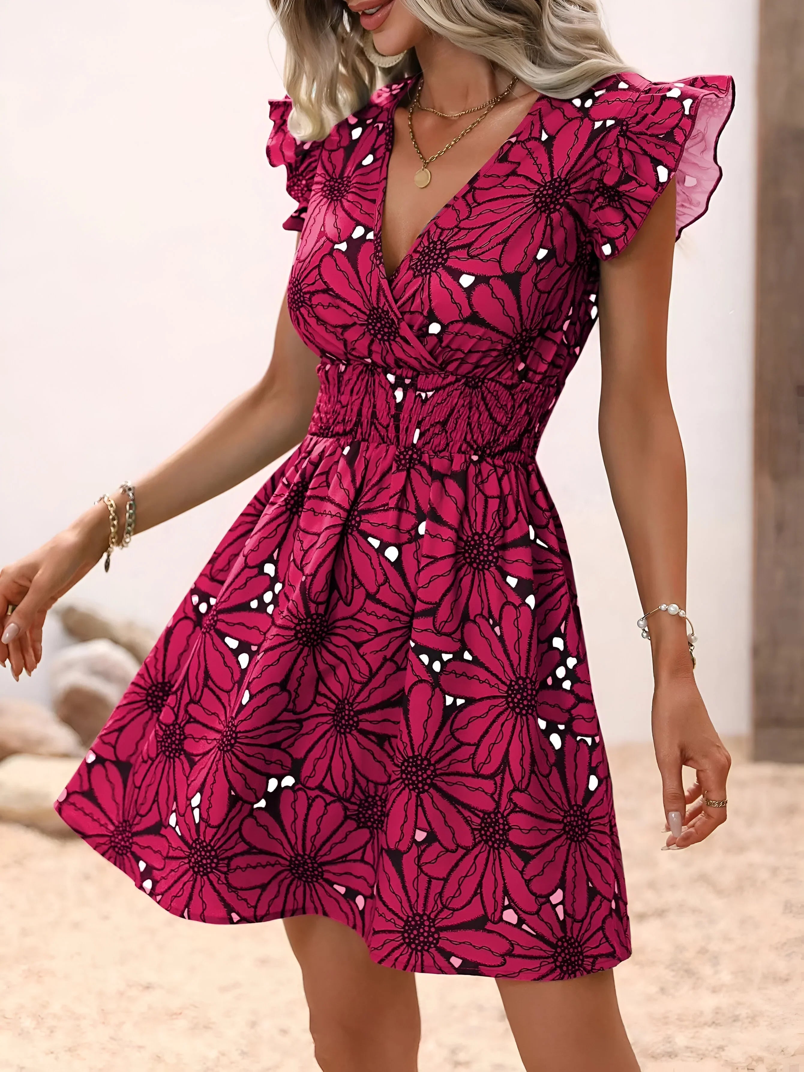 Floral Print A-Line Mini Dress