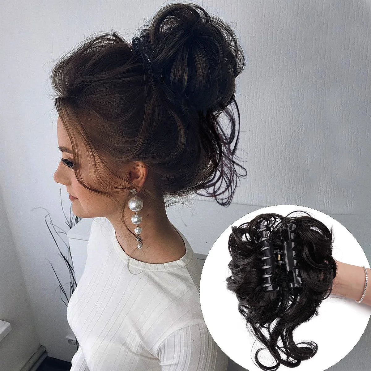 Clip-in Curly Hair Bun | Messy Bun Hair Piece