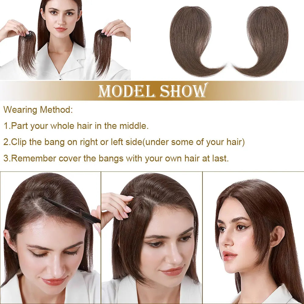 Clip-in Human Hair Side Bangs | Curtain Bangs For Women
