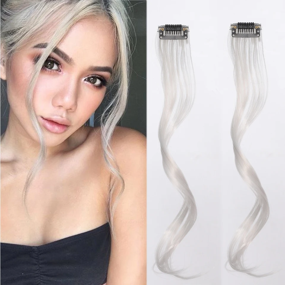 Curly Clip-on Side Air Bangs | Wavy Curly Clip-in Bangs