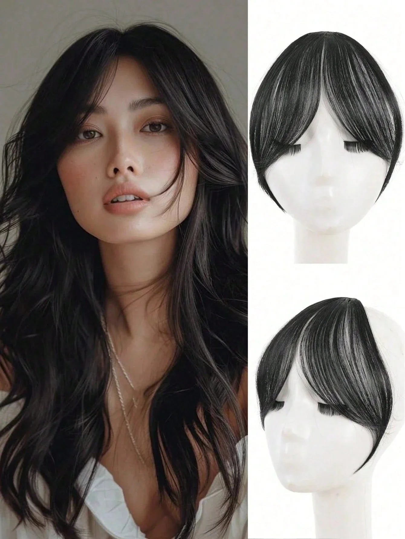 French Middle-Part Clip-In Bangs | Natural & Seamless