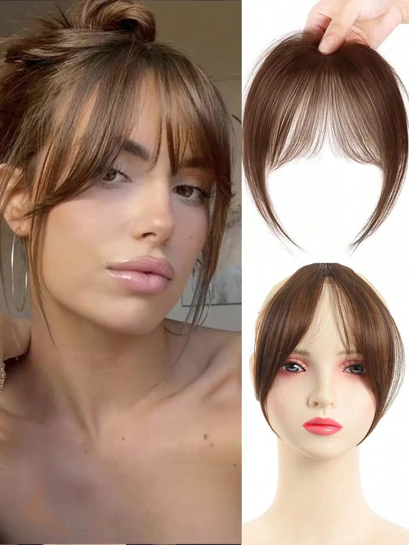 French Middle-Part Clip-In Bangs | Natural & Seamless