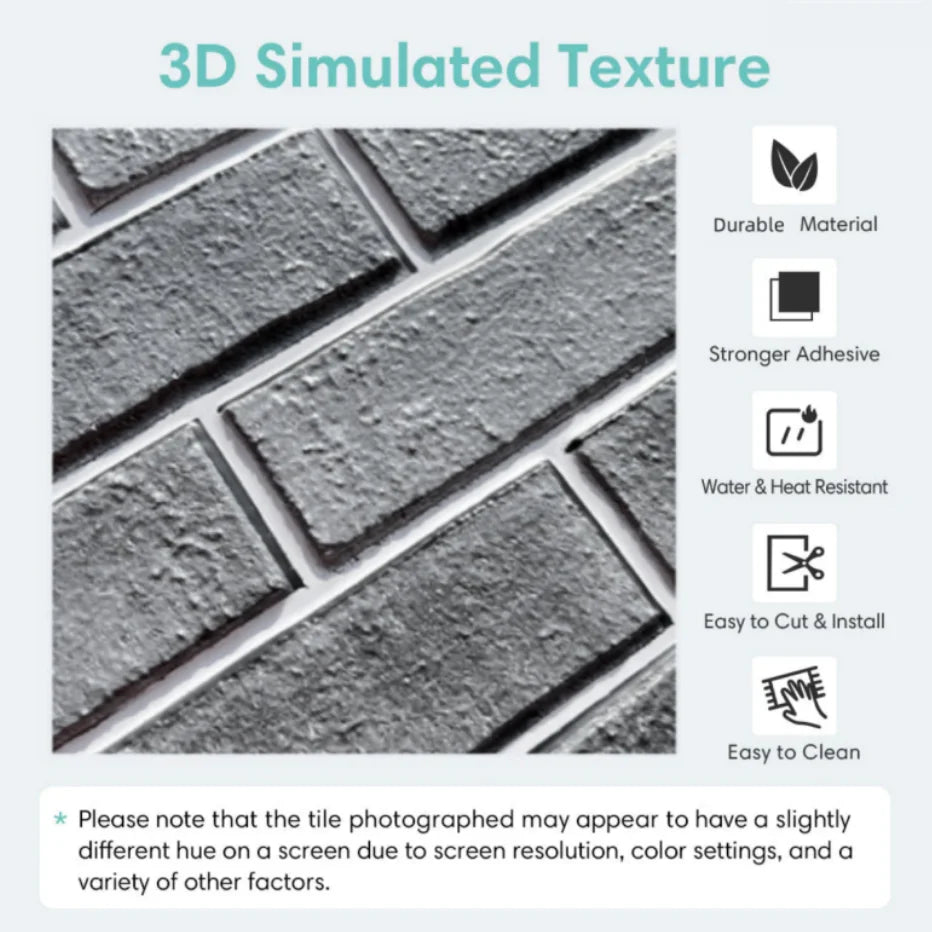 3D Self-Adhesive Wall Panel Tile - Stone