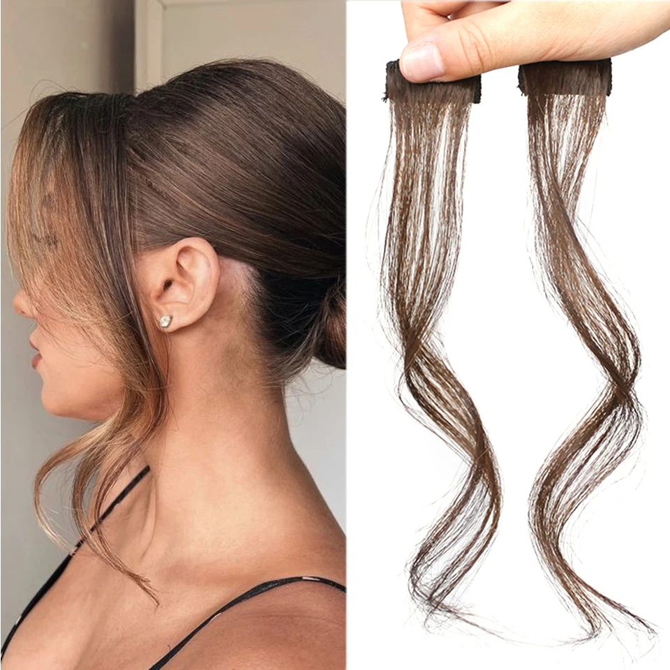 Curly Clip-on Side Air Bangs | Wavy Curly Clip-in Bangs
