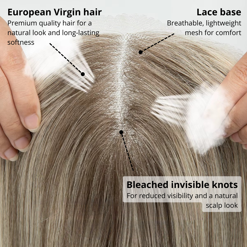 7" x 7.5" NOMARDIC Premium Mono Top Human Hair Topper