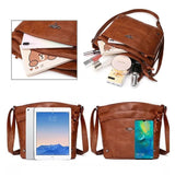 Multifunctional leather crossbody bag with large capacity
