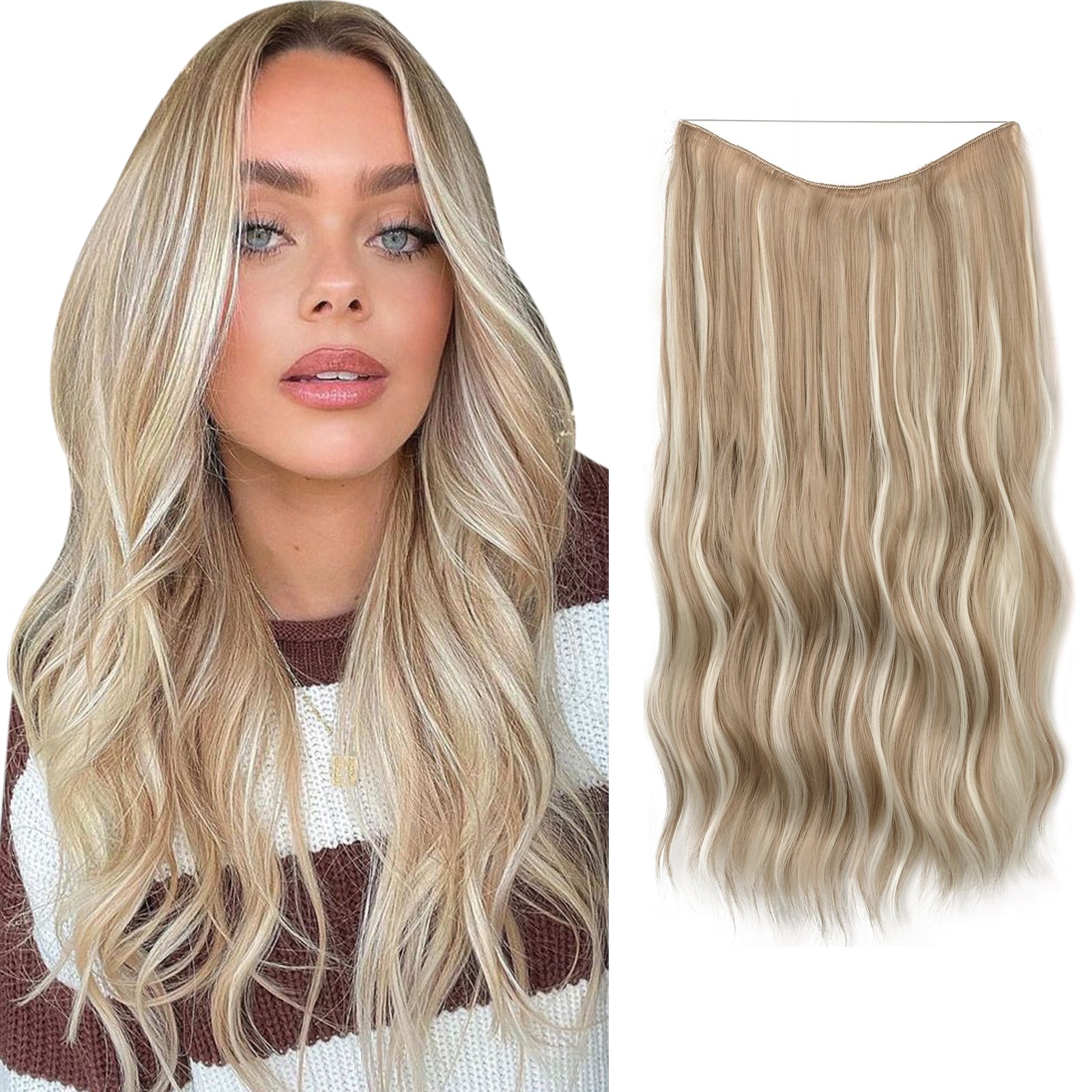 【LAST DAY SALE】Invisible Halo Hair Extensions - Strong and indestructible (Buy 1 Get 1 Free)