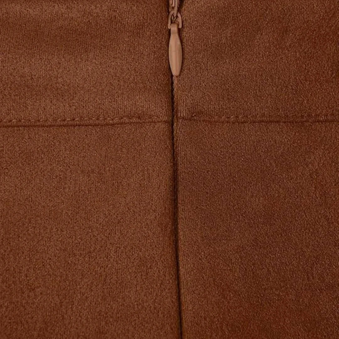 Women's high-waist faux suede mini skirt