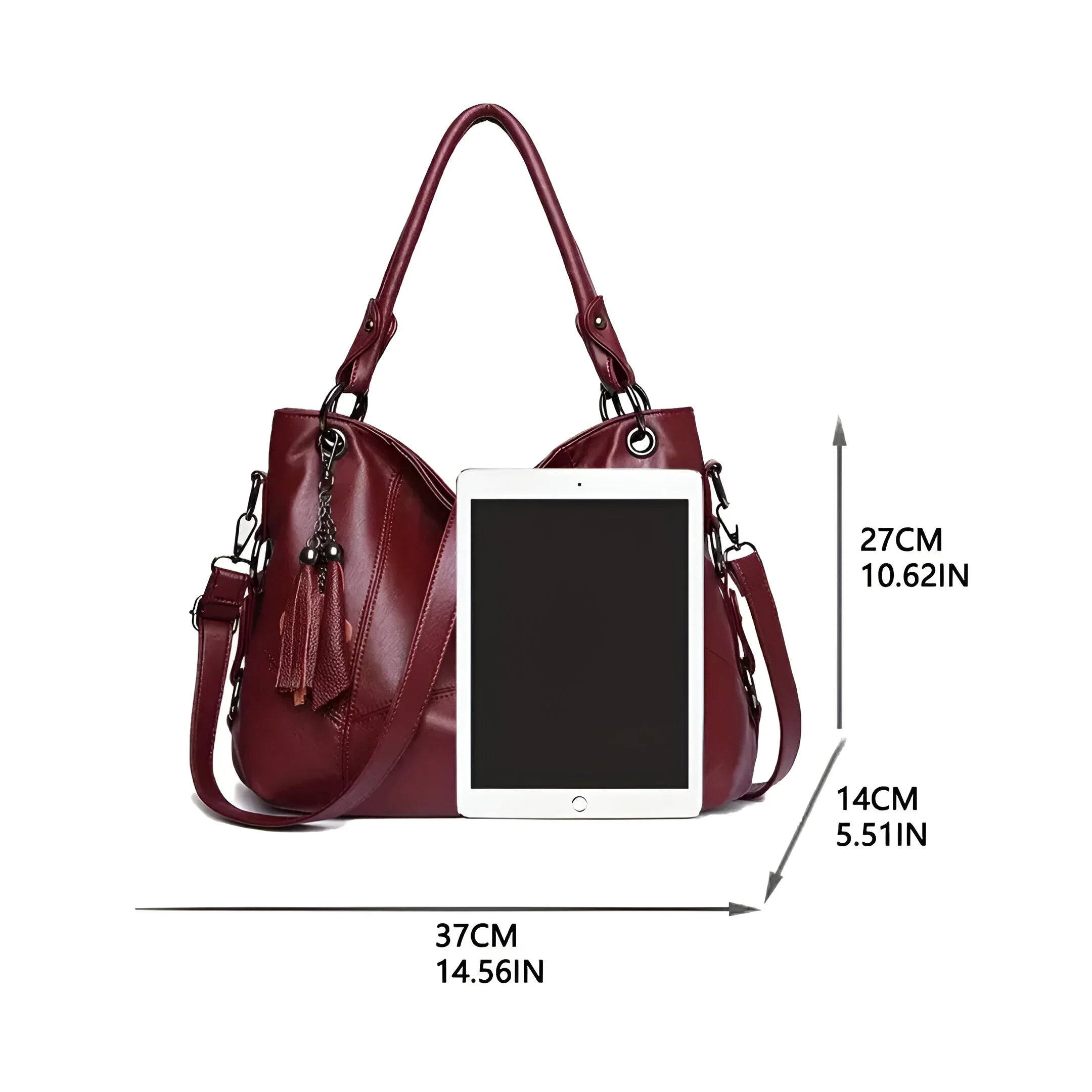 Stylish Tassel-Decorated Shoulder Bag