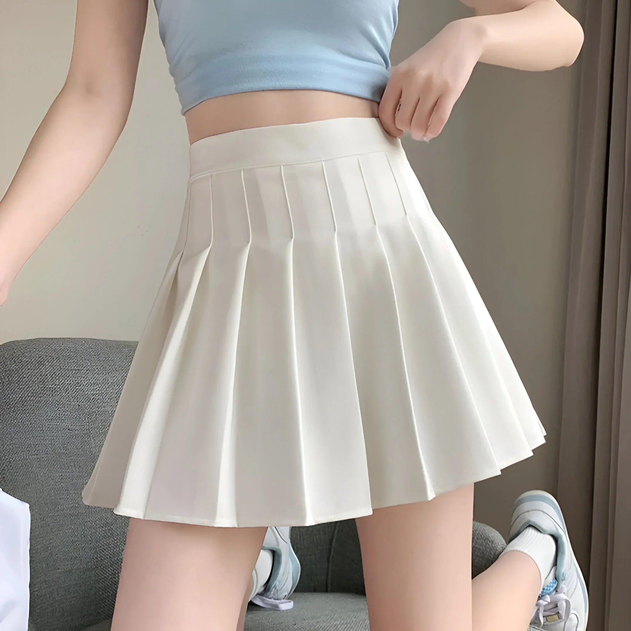 High-waist pleated mini skirt – Comfortable & versatile