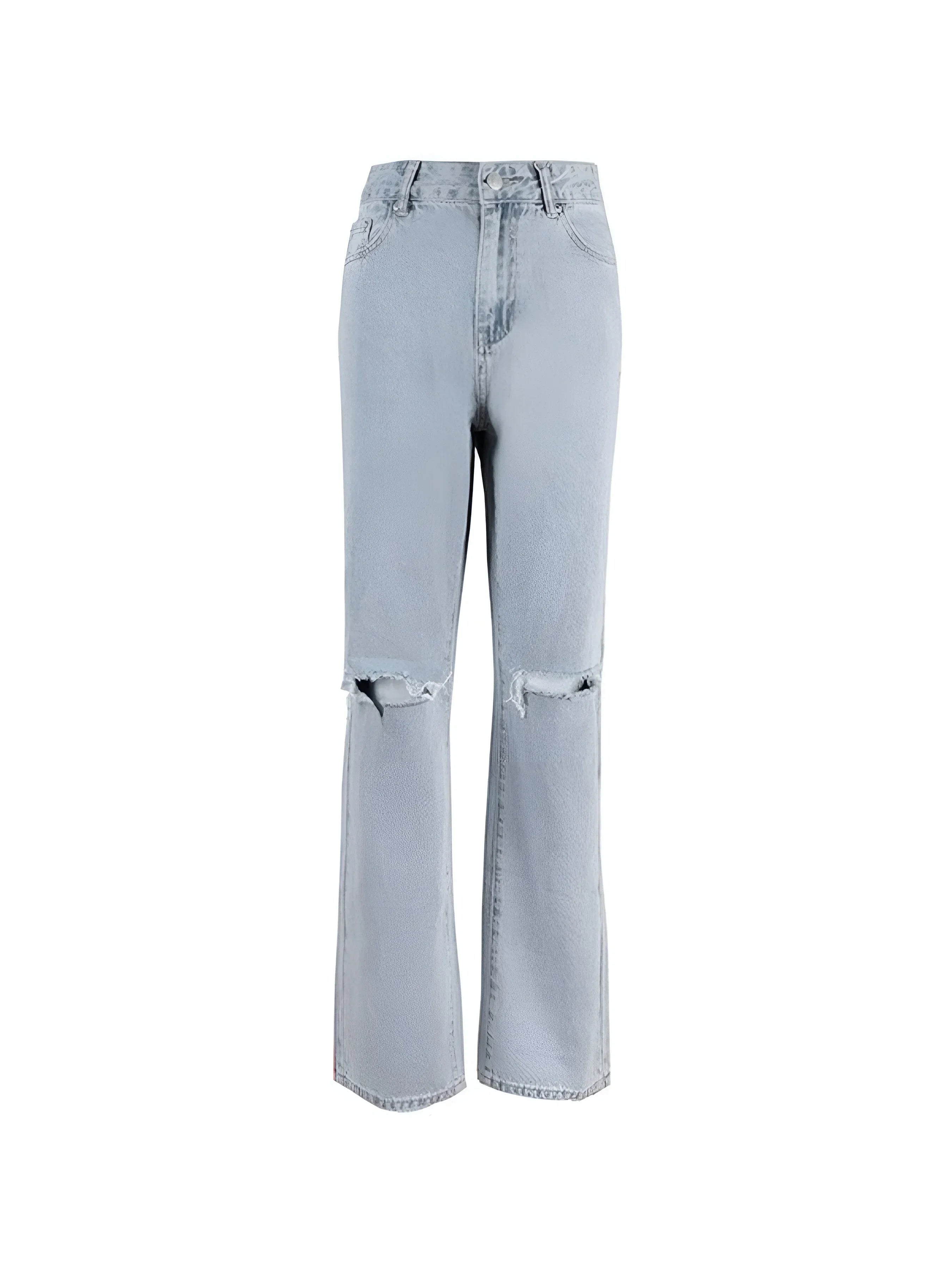 Ripped straight-leg jeans with a relaxed fit