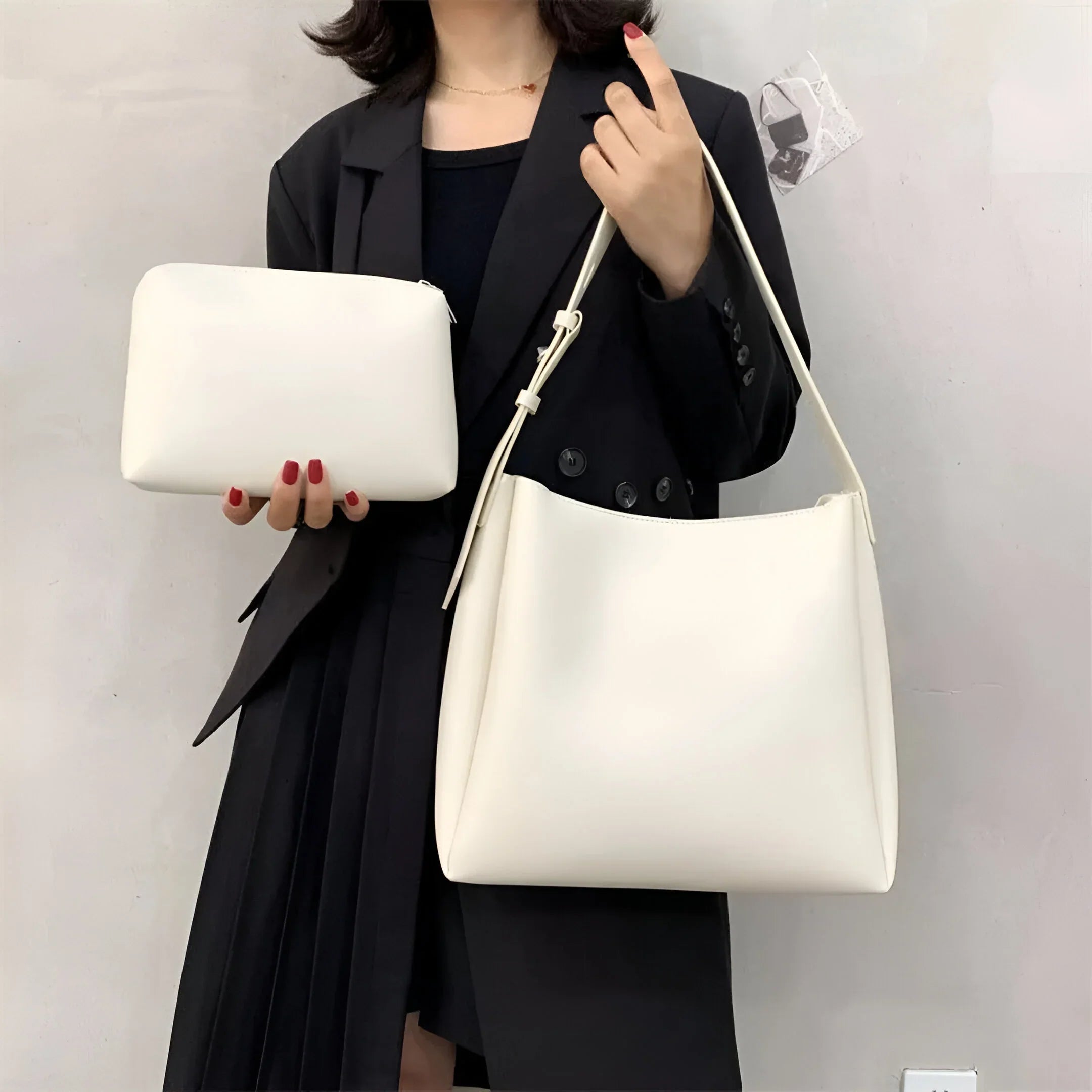 Women's Large Capacity Shoulder Leather Handbag