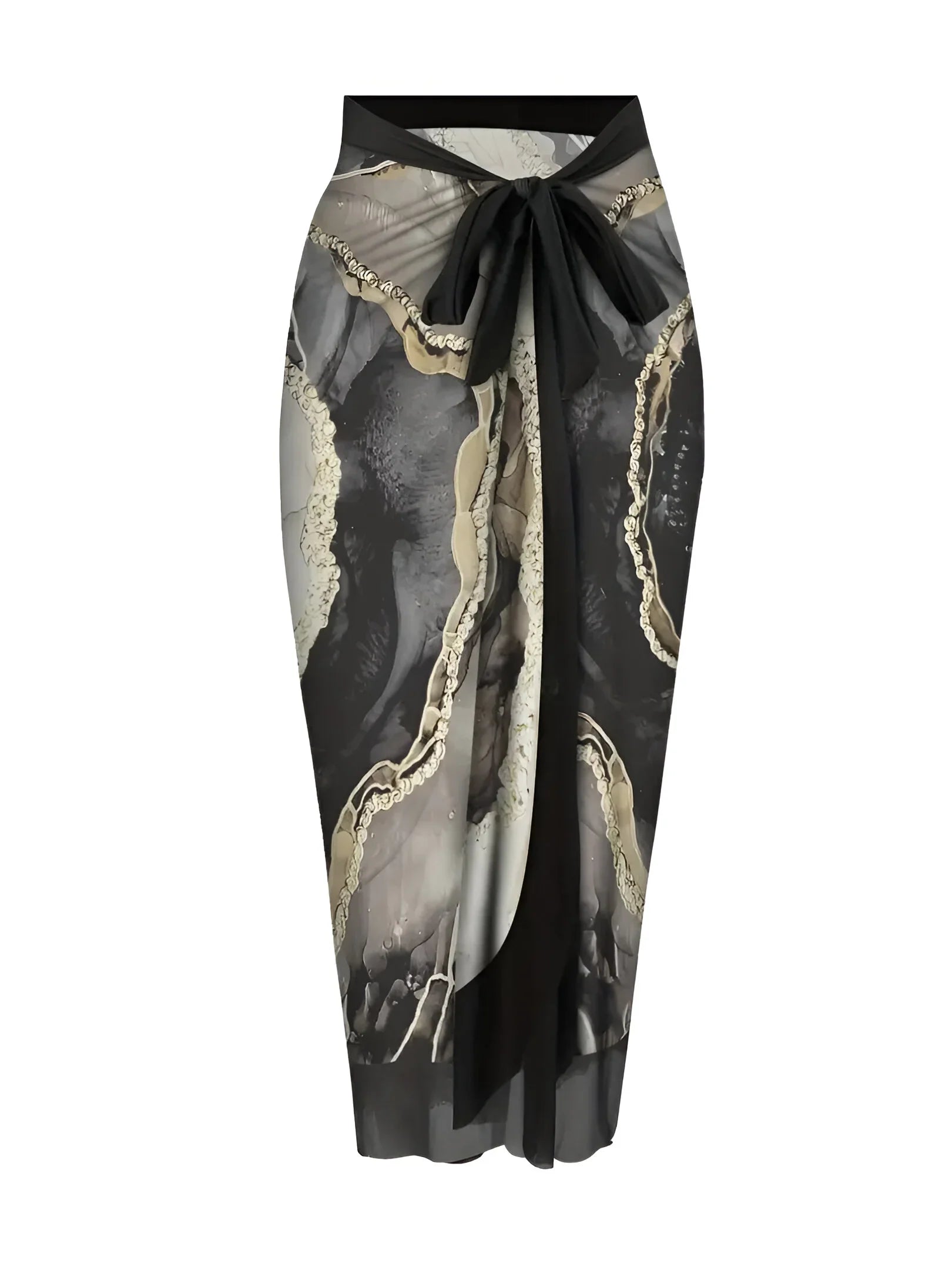 Tropical Print Two-Piece Swimsuit & Sarong Set