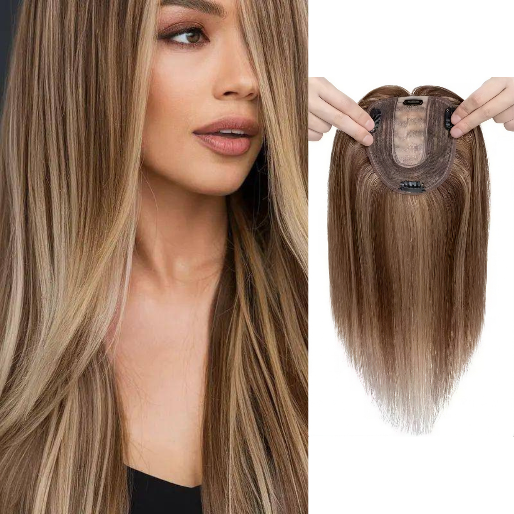 Silk-Top Human Hair Topper | Seamless Blend - Thin Hair Solution