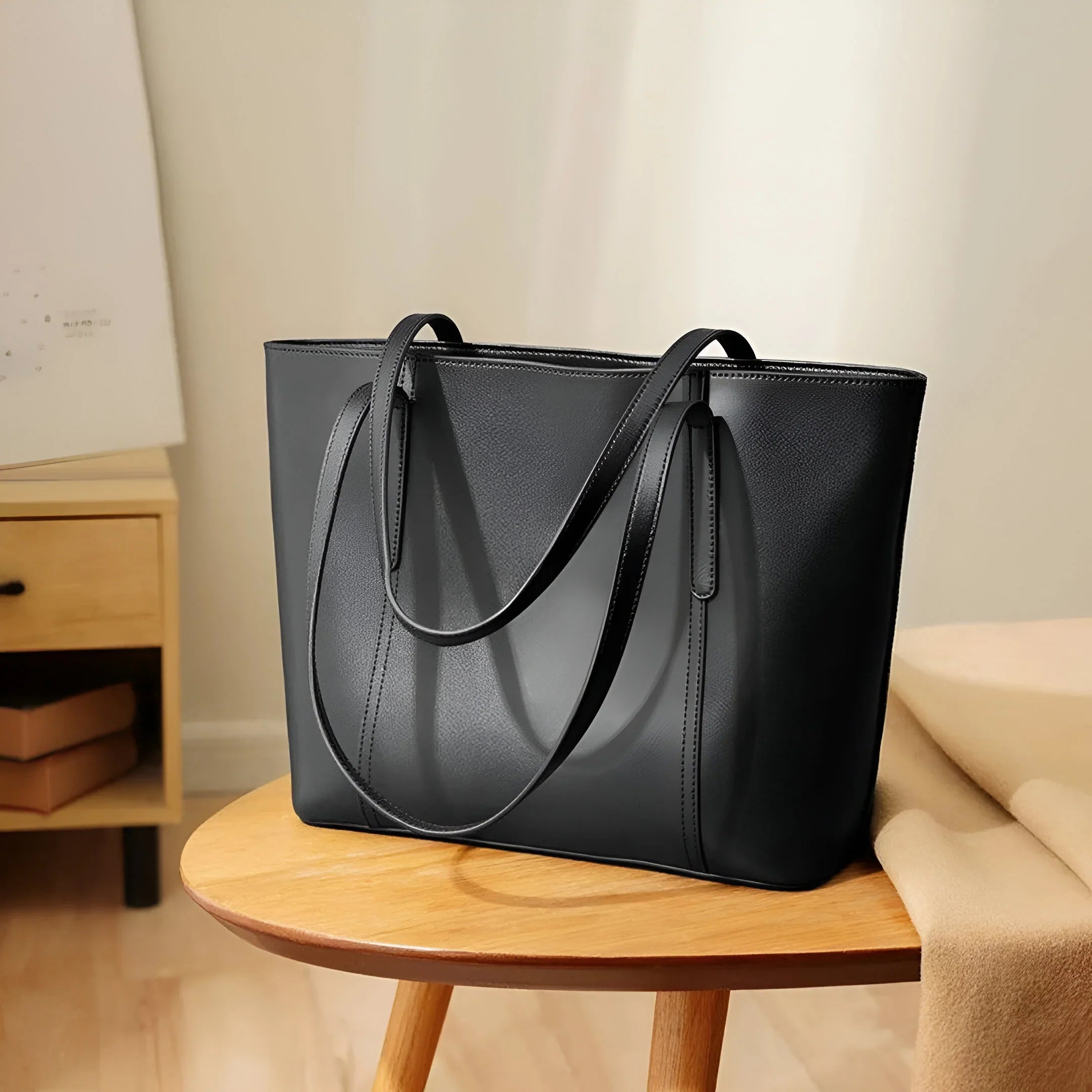 Women's Split Leather Commuter Tote Bag