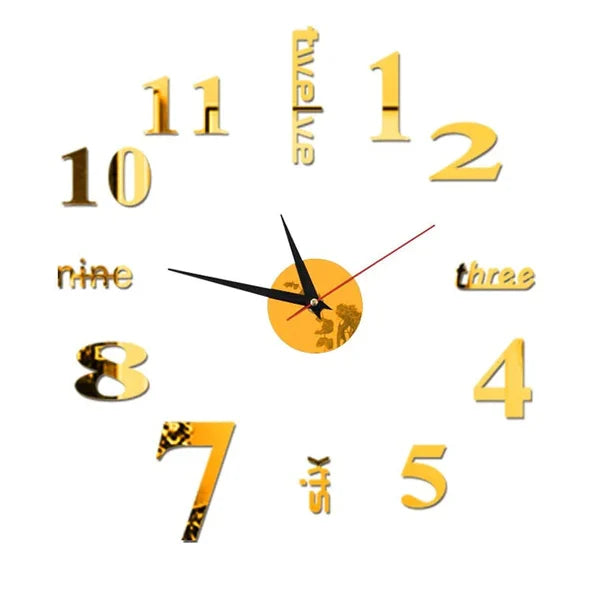 【LAST DAY SALE】TimeCraft™ - Modern Decoration Large 3D DIY Wall Clock Stickers