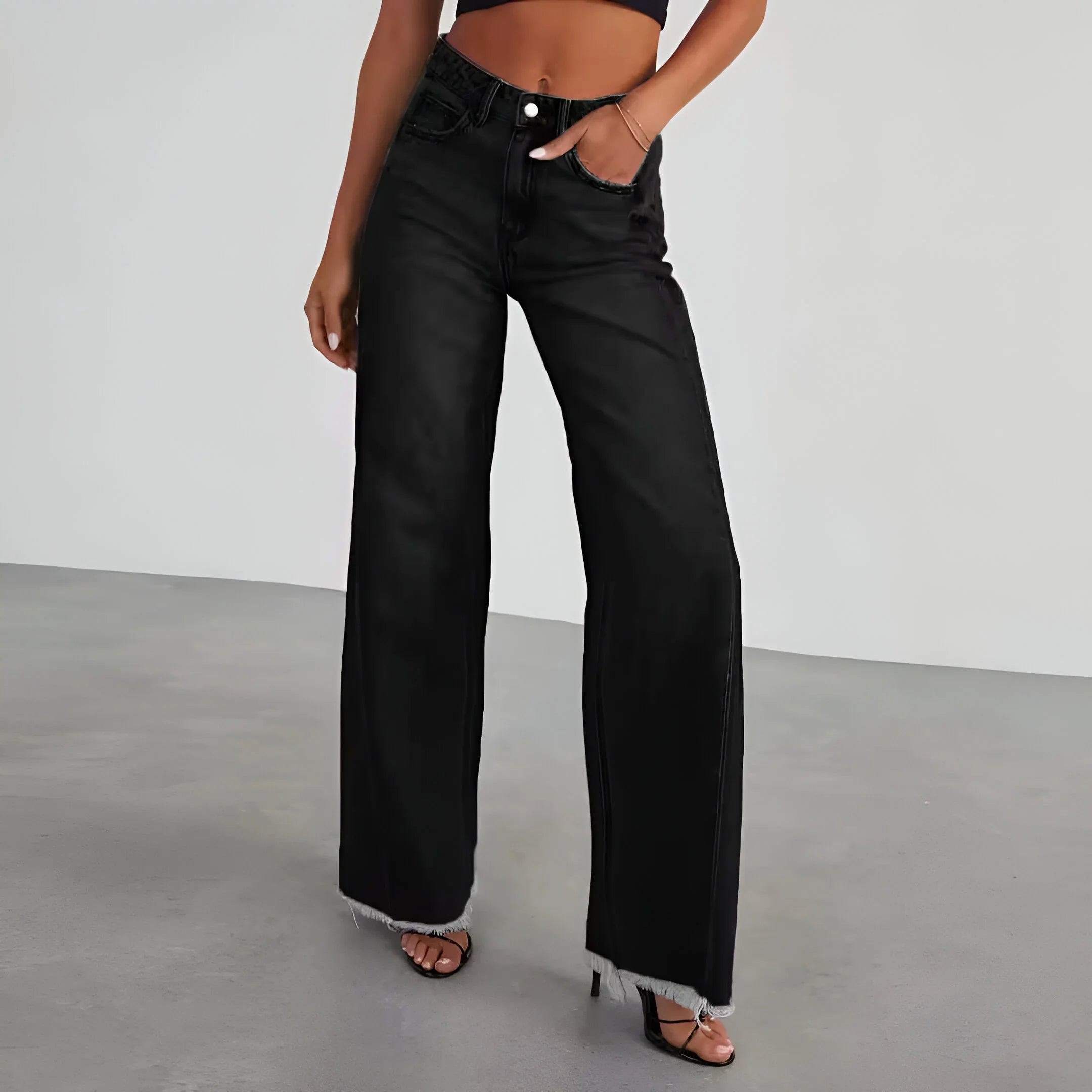Women's High-Waisted Wide-Leg Denim Jeans