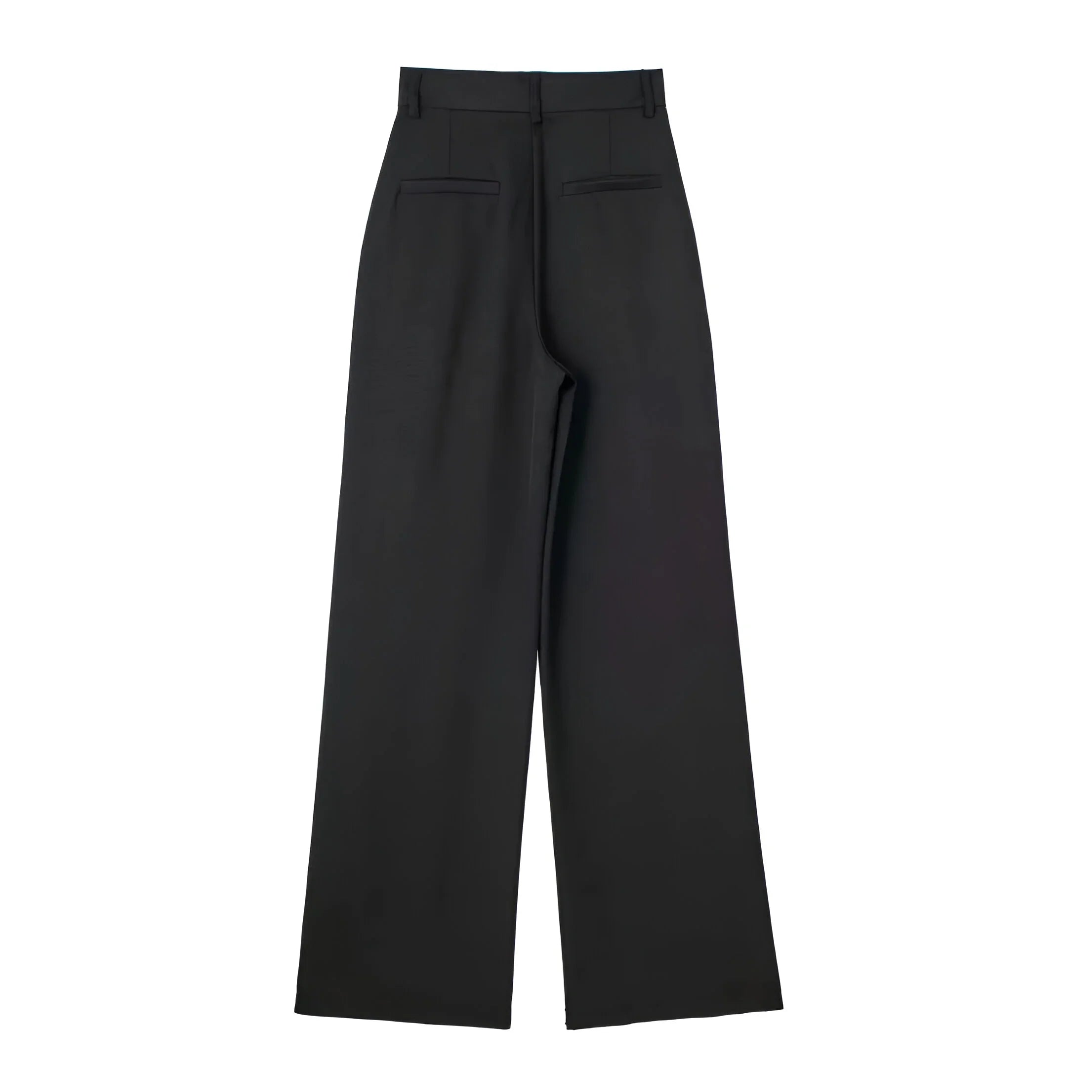 Striped & Solid Color High-Waisted Wide-Leg Pants