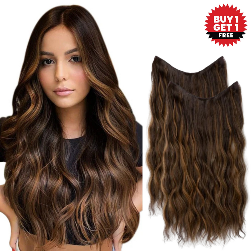 【LAST DAY SALE】Invisible Halo Hair Extensions - Strong and indestructible (Buy 1 Get 1 Free)